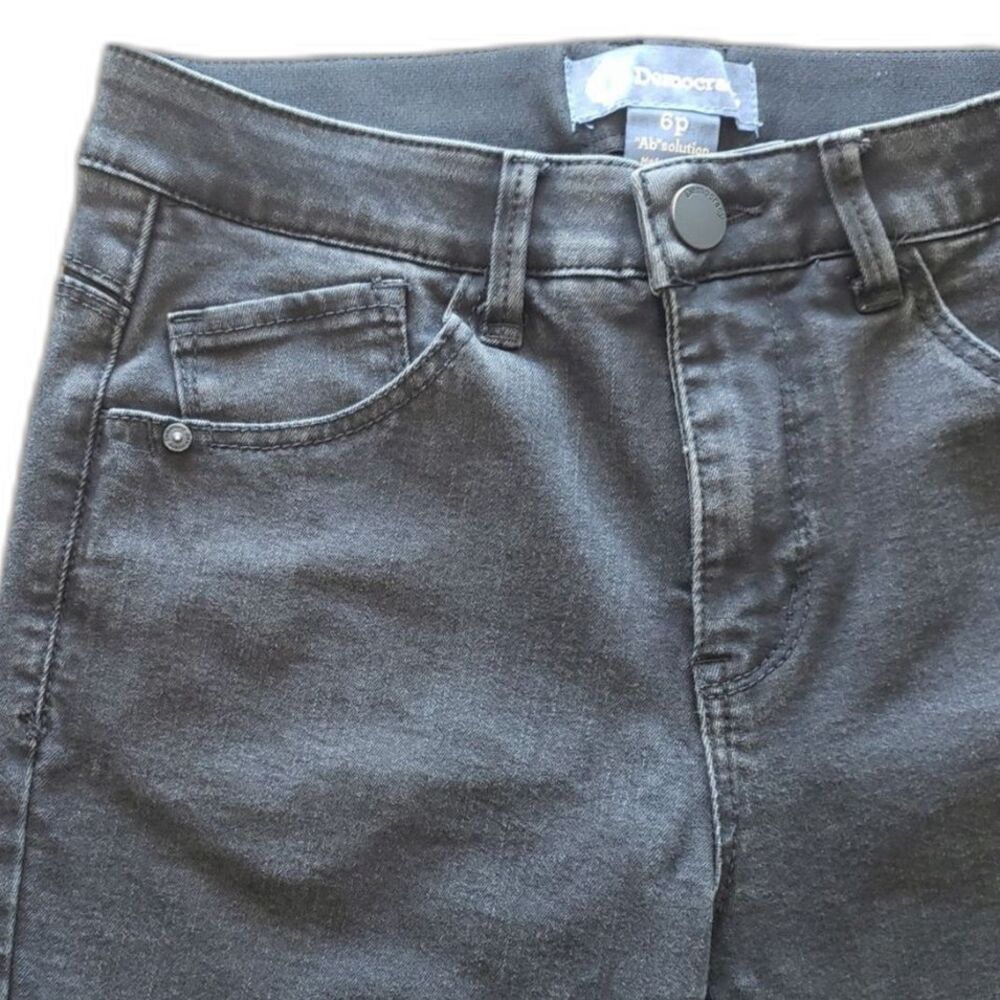 Democracy - "Ab" Solution Jeans - Kick Flare / Ankle - Black - Petite Size 6p - Picture 5 of 8